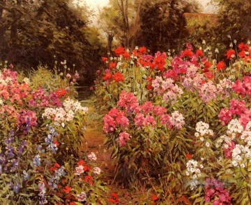  Aston Malerei - Ein Blumengarten Landschaft Louis Aston Knight